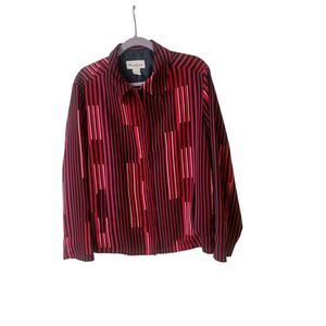 Tan Jay zippered front jacket striped size 14